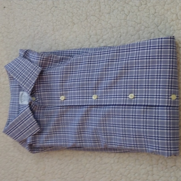 Brooks Brothers Regent Fit Blue/White Glen Check Plaid Shirt 18 - 35 - Picture 9 of 9